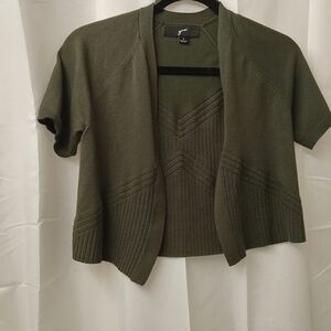 GNW Hunter green open shrug